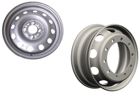 steel-wheels-cheap-strong Steel wheels are great for trucks because they're cheap and strong.